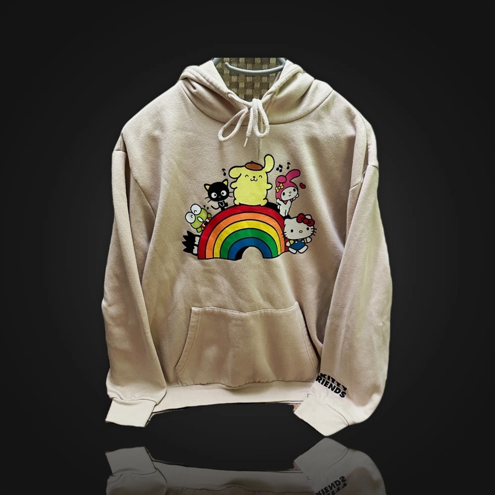 Hello Kitty Cute Character Hoodie with Rainbow Design size M